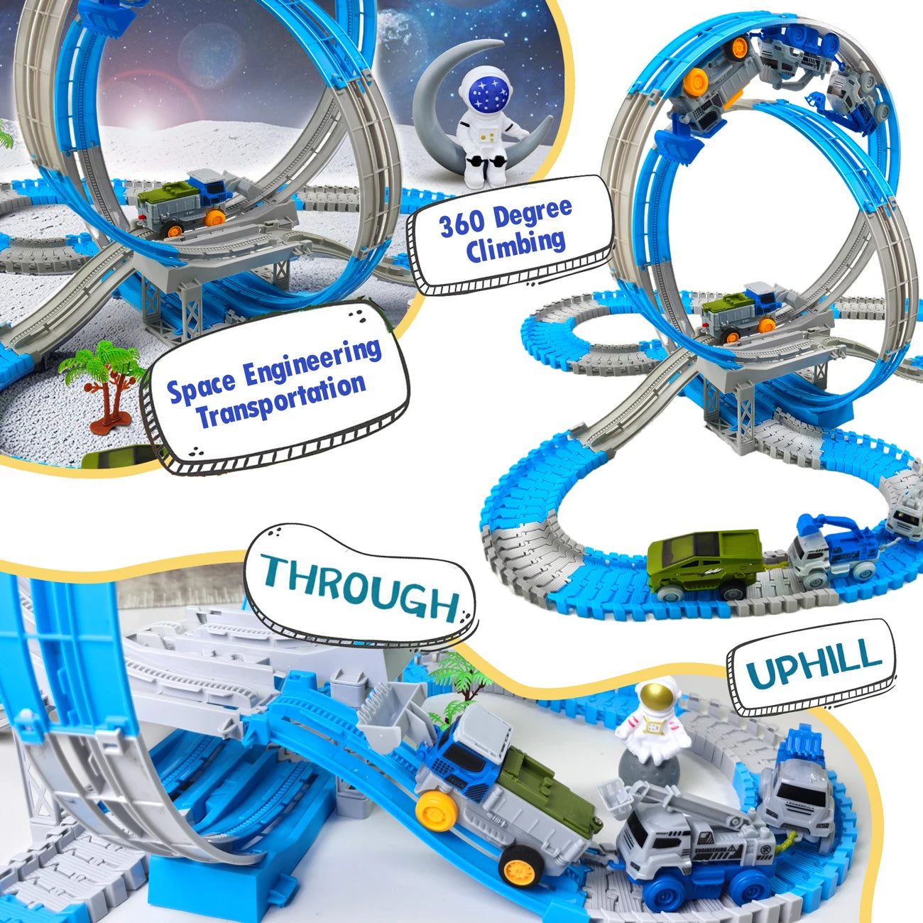 Space Track Toys Magic Climbing electric Engineering Race Car Toy