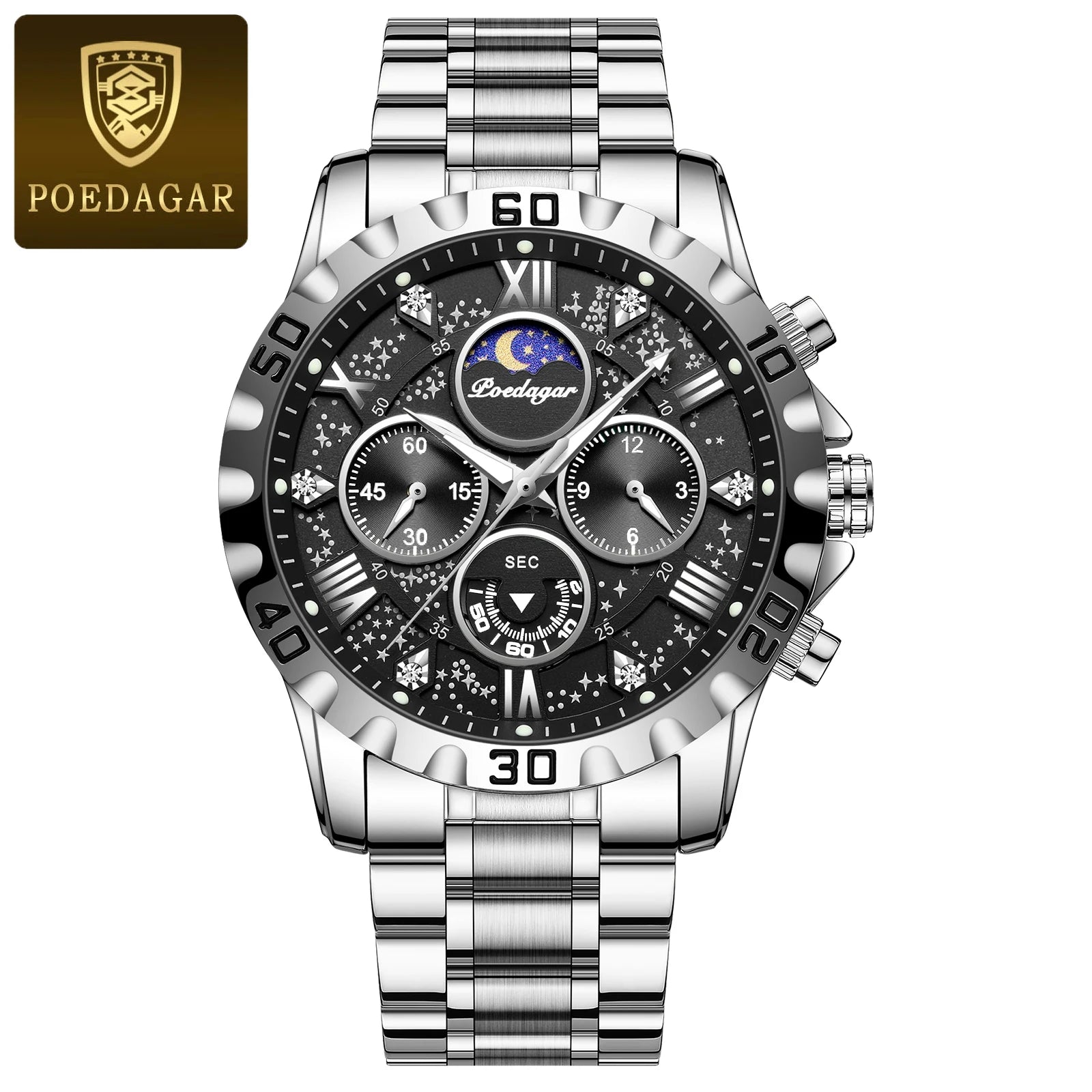 Luxury Man Wristwatch Sports Men Watch Stainless Men's Watches+Box