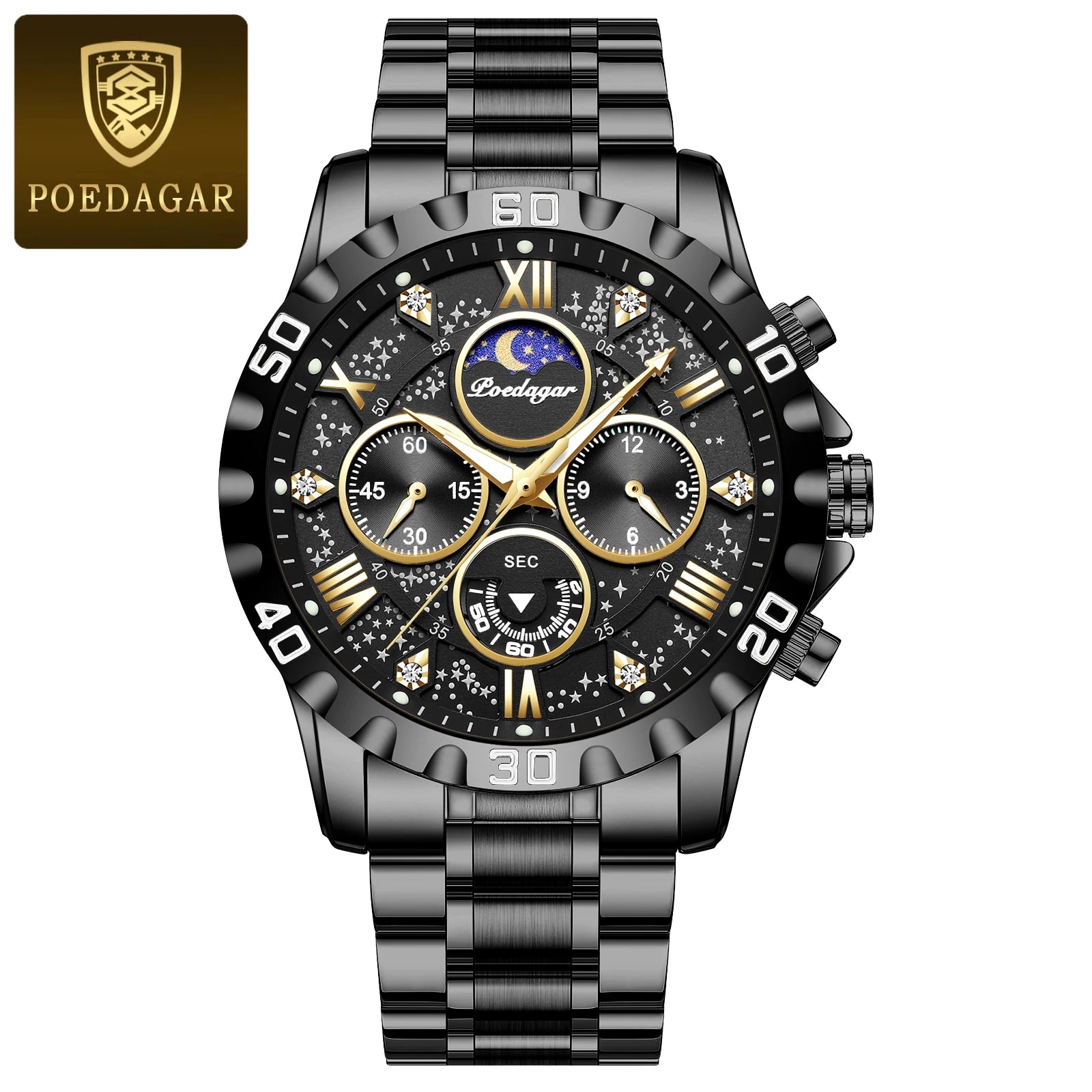 Luxury Man Wristwatch Sports Men Watch Stainless Men's Watches+Box