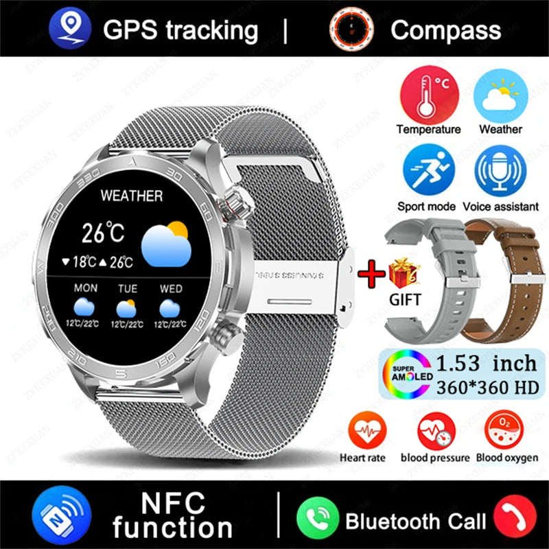 2025 New GPS Bluetooth Call Smart Watch Men  NFC
