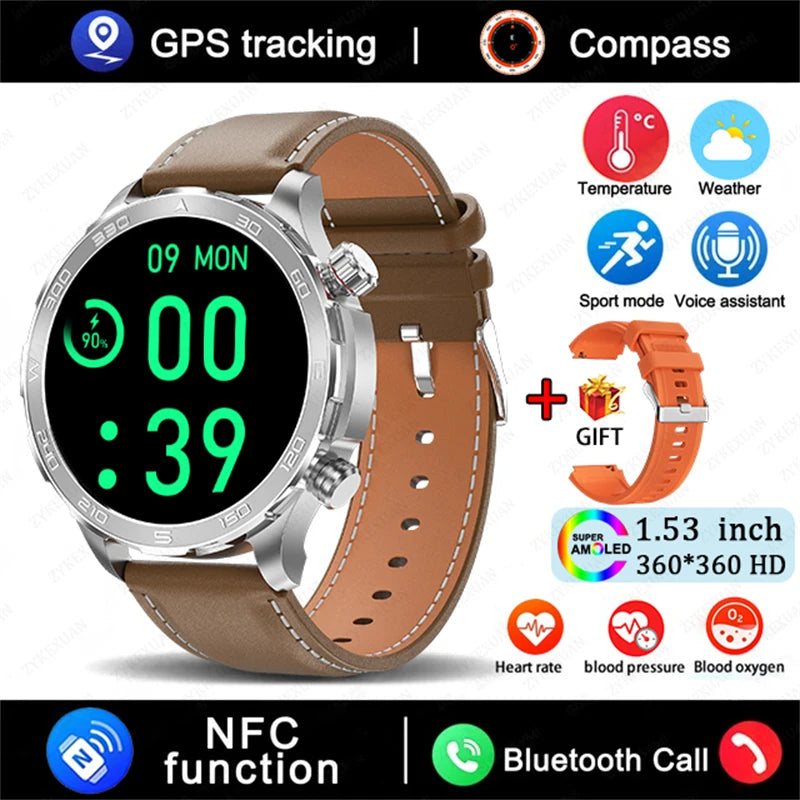 2025 New GPS Bluetooth Call Smart Watch Men  NFC
