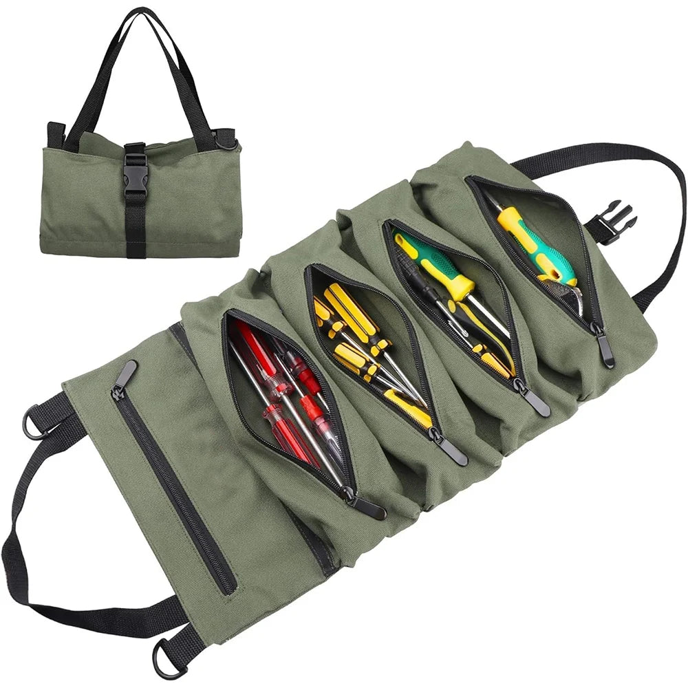Tool Roll Bag - Easy to Carry 5-Pocket Roll Up Tool Bag