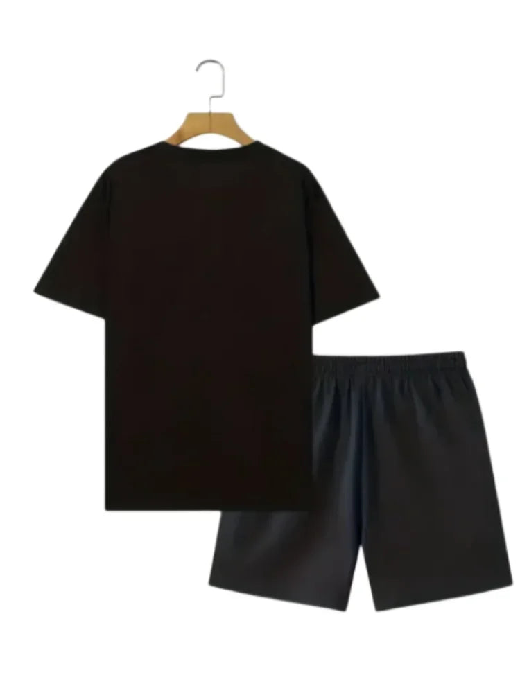 2024 New Men's Short Sleeve Shorts 2-Piece Tracksuit