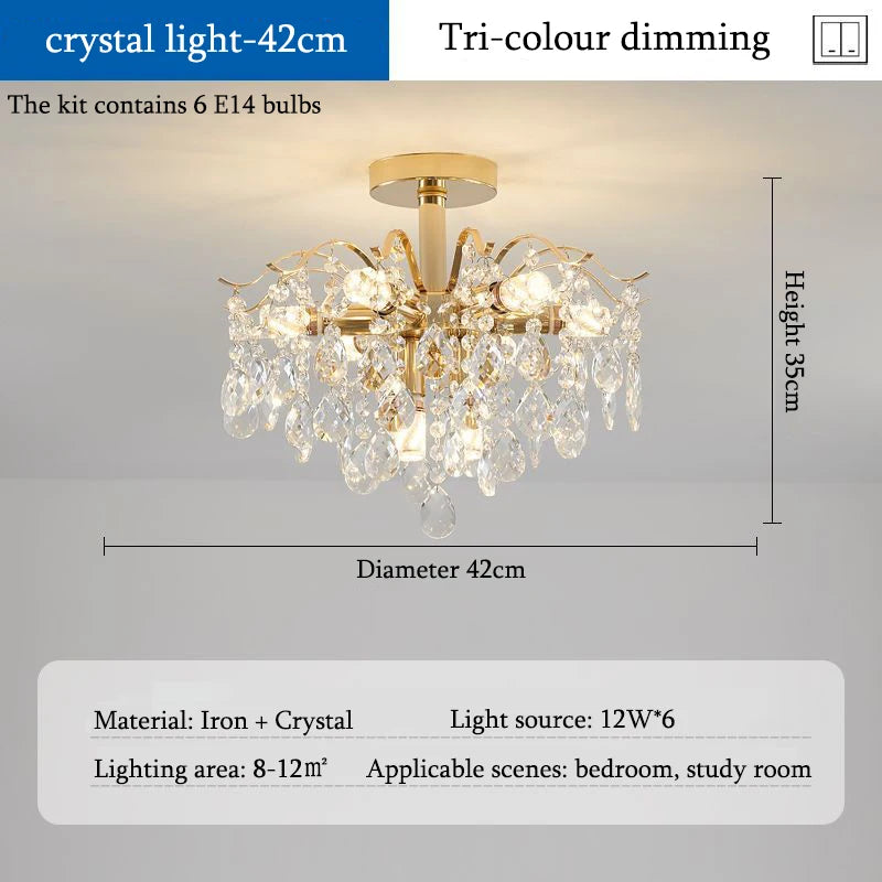 Light luxury crystal ceiling lamp post-modern