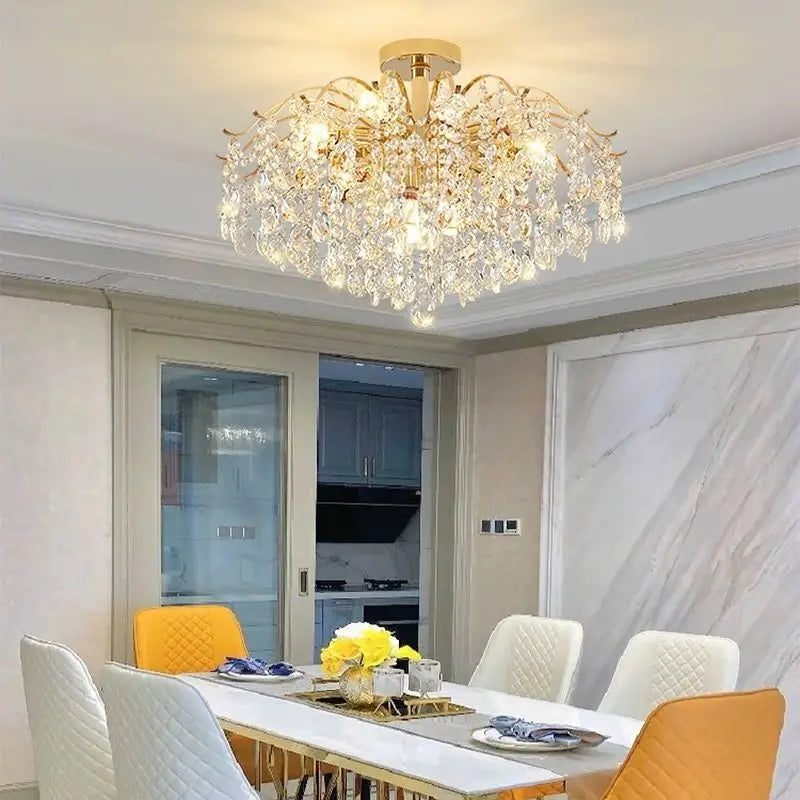 Light luxury crystal ceiling lamp post-modern