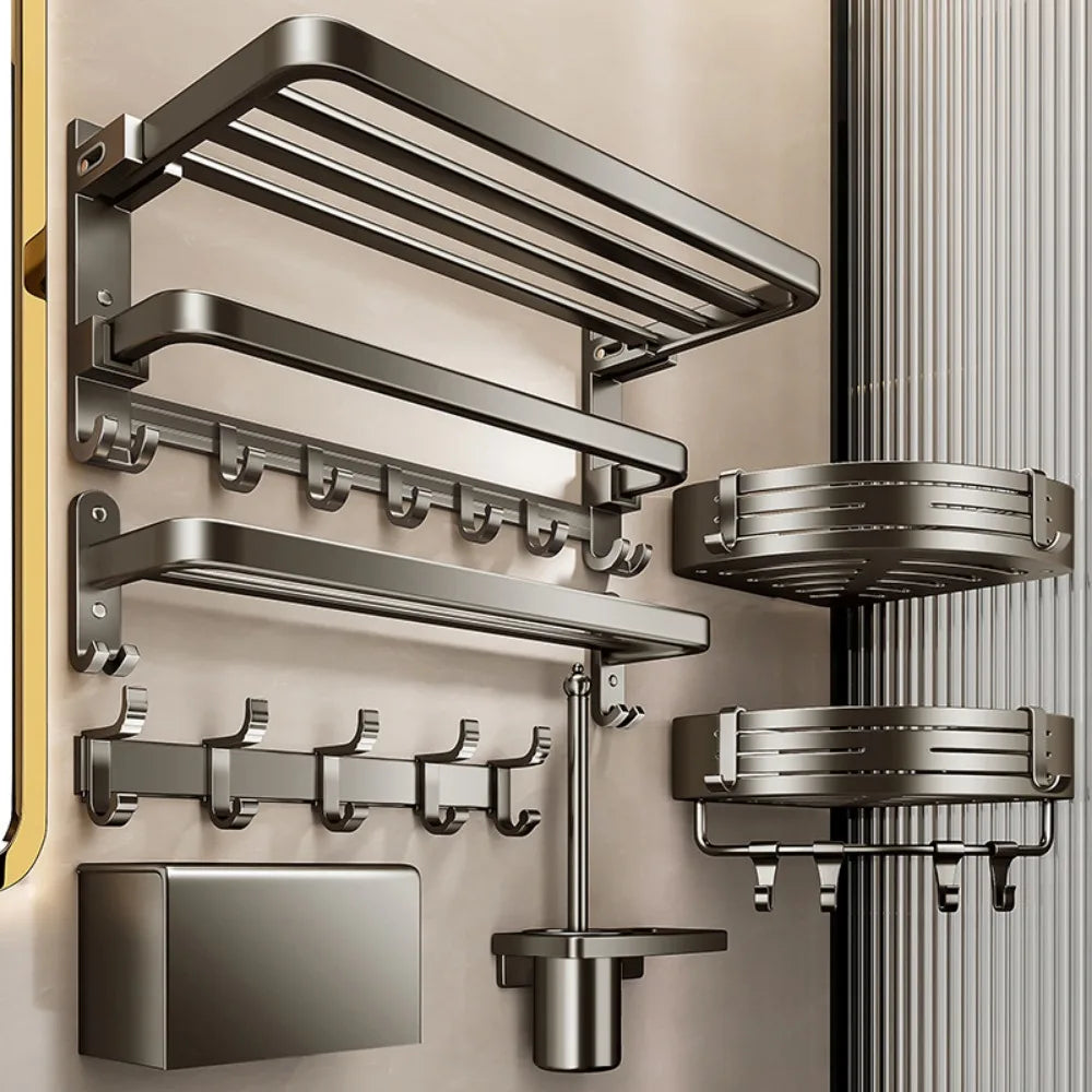No-hole Suction Cup Towel Rack Bathroom Accessories Wall