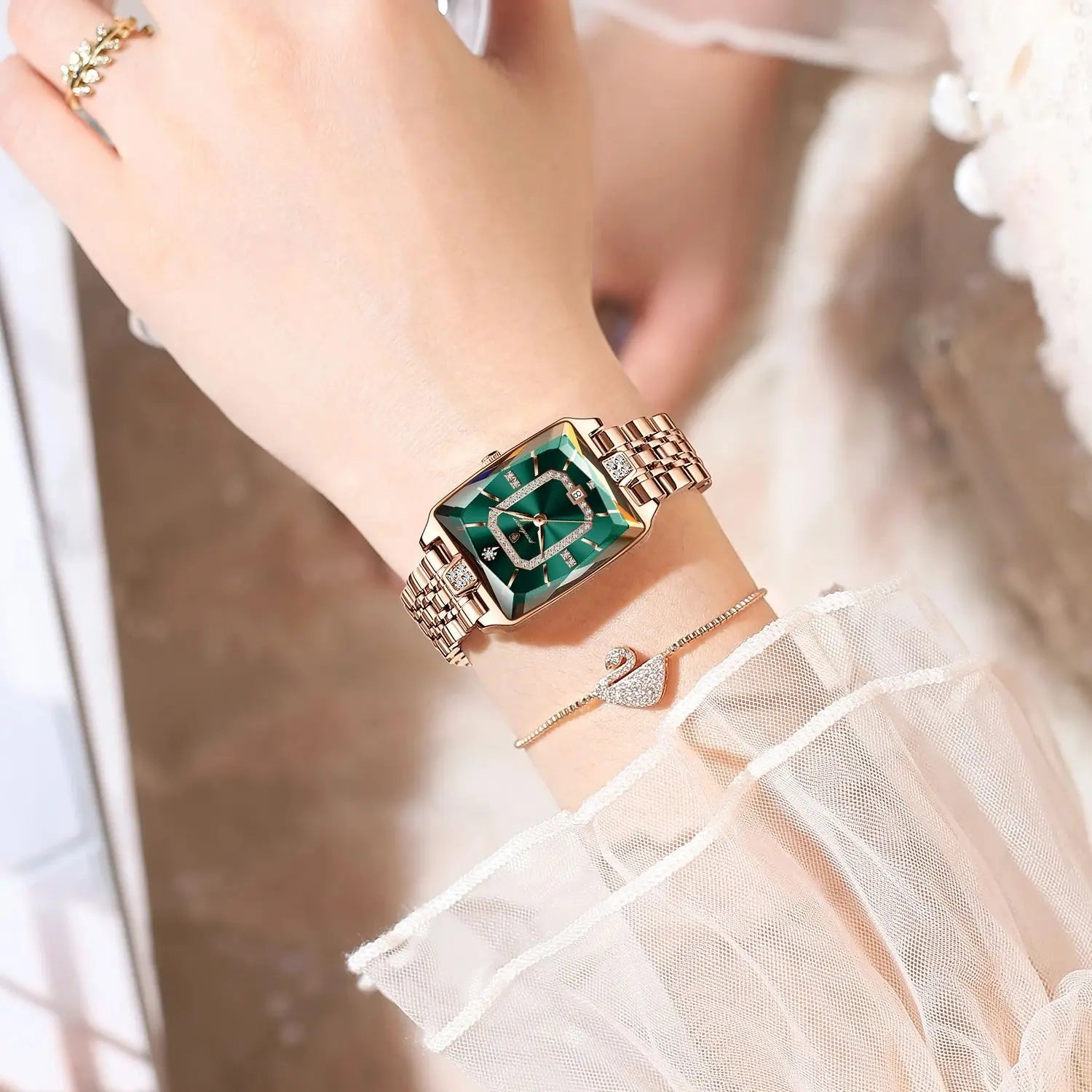 High Quality Ladies  Waterproof  Watch Stainless Steel Quartz Women's Watches Elegant+Box