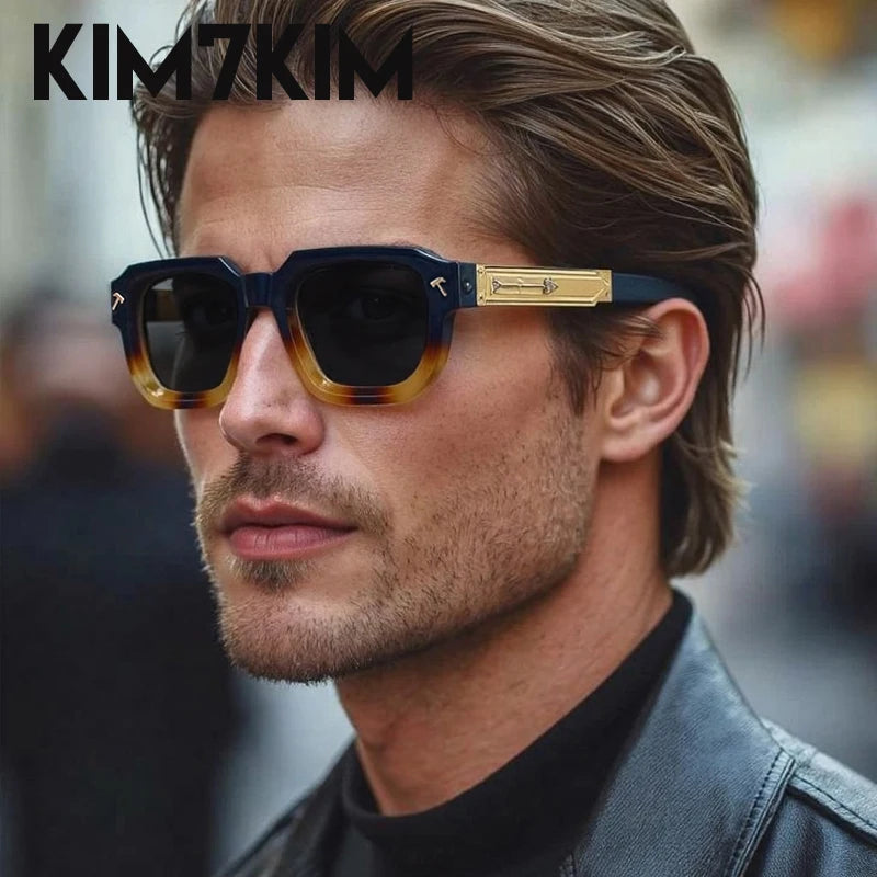 Men 2025 Luxury Brand Classic Rectangle Sunglass