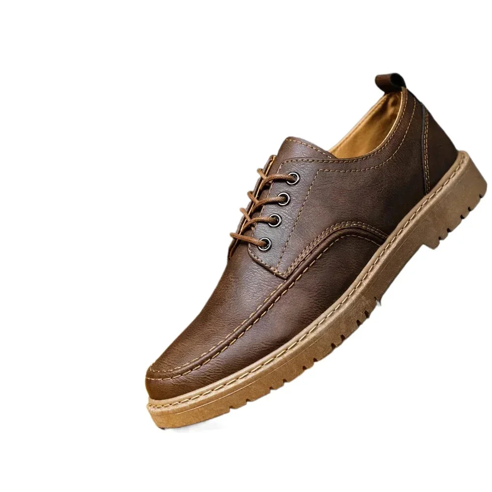 Casual Leather Shoes British Style Men's Comfortable, Quality, Leather, Soft, and Wear-Resistant, Men's Dress Shoes