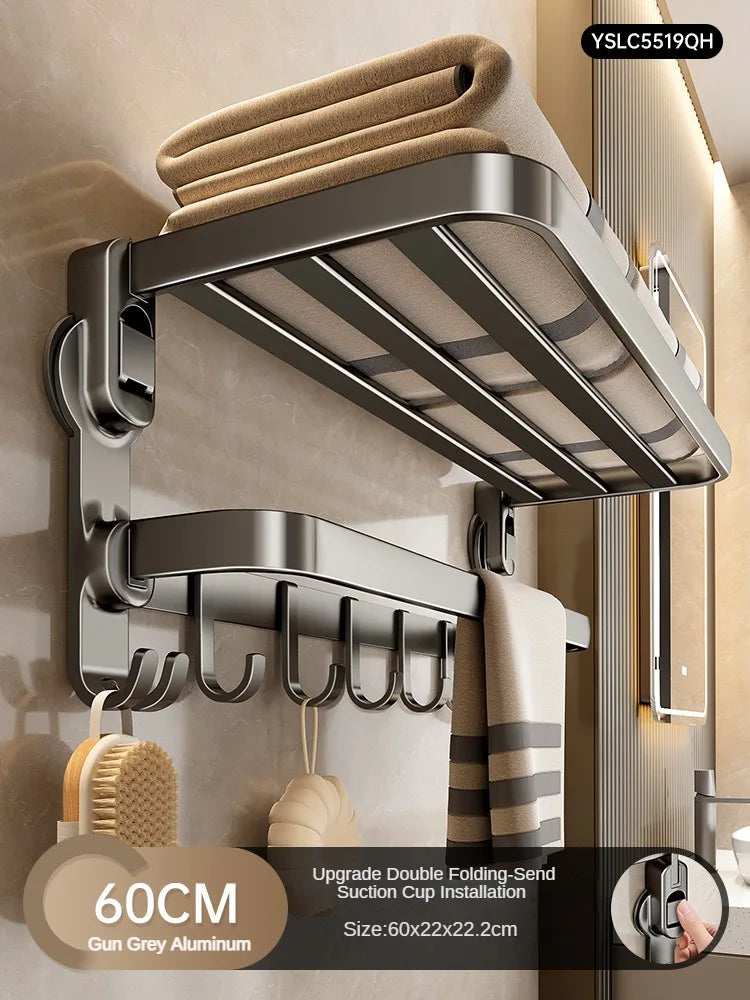 No-hole Suction Cup Towel Rack Bathroom Accessories Wall