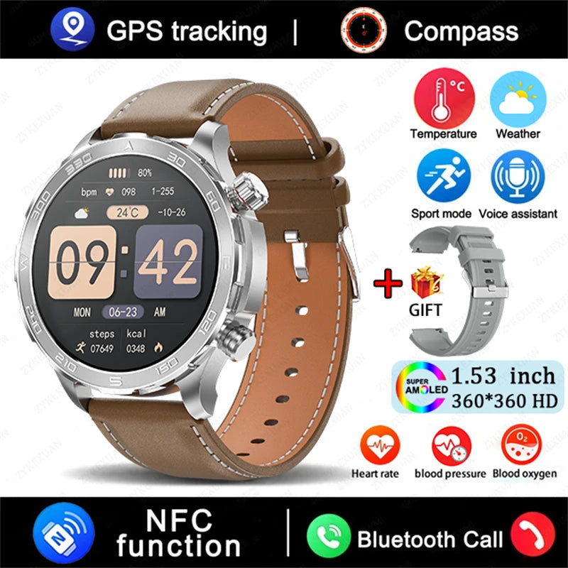 2025 New GPS Bluetooth Call Smart Watch Men  NFC