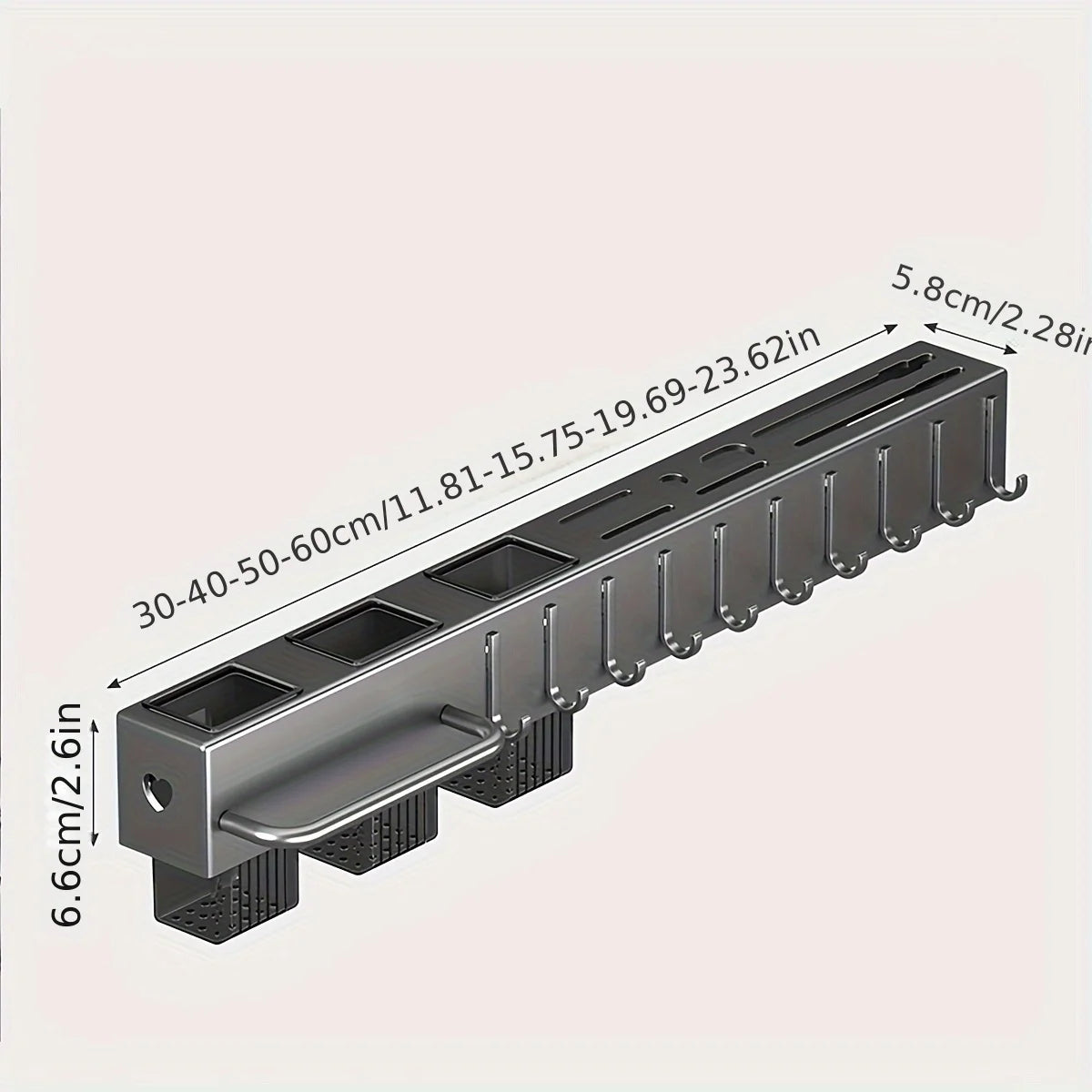 Wall Mounted Kitchen Knife Pot Cover Storage Rack