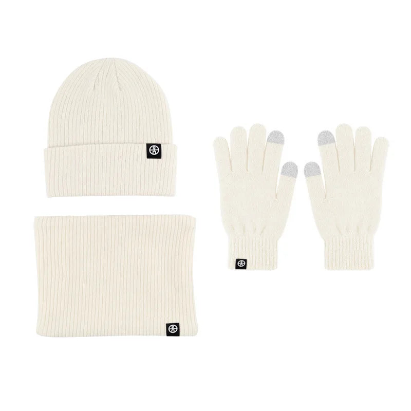 3pcs Winter Beanie Hat Gloves Snood Scarf